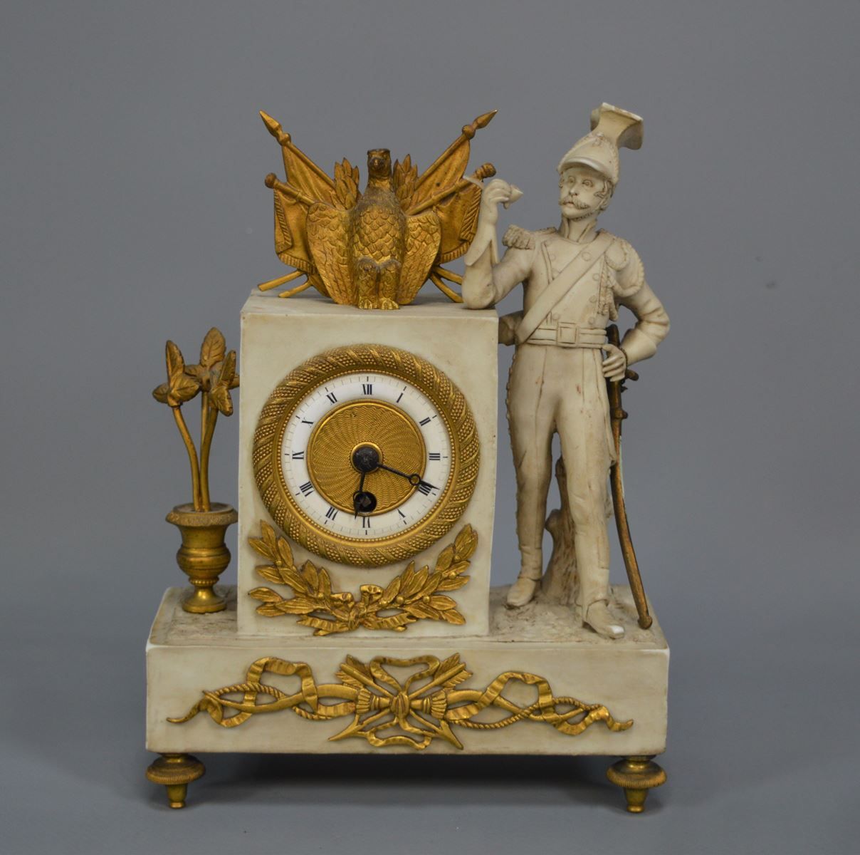 Null Small Empire period clock in Sevres cookie. Small chip on the officer's hat&hellip;