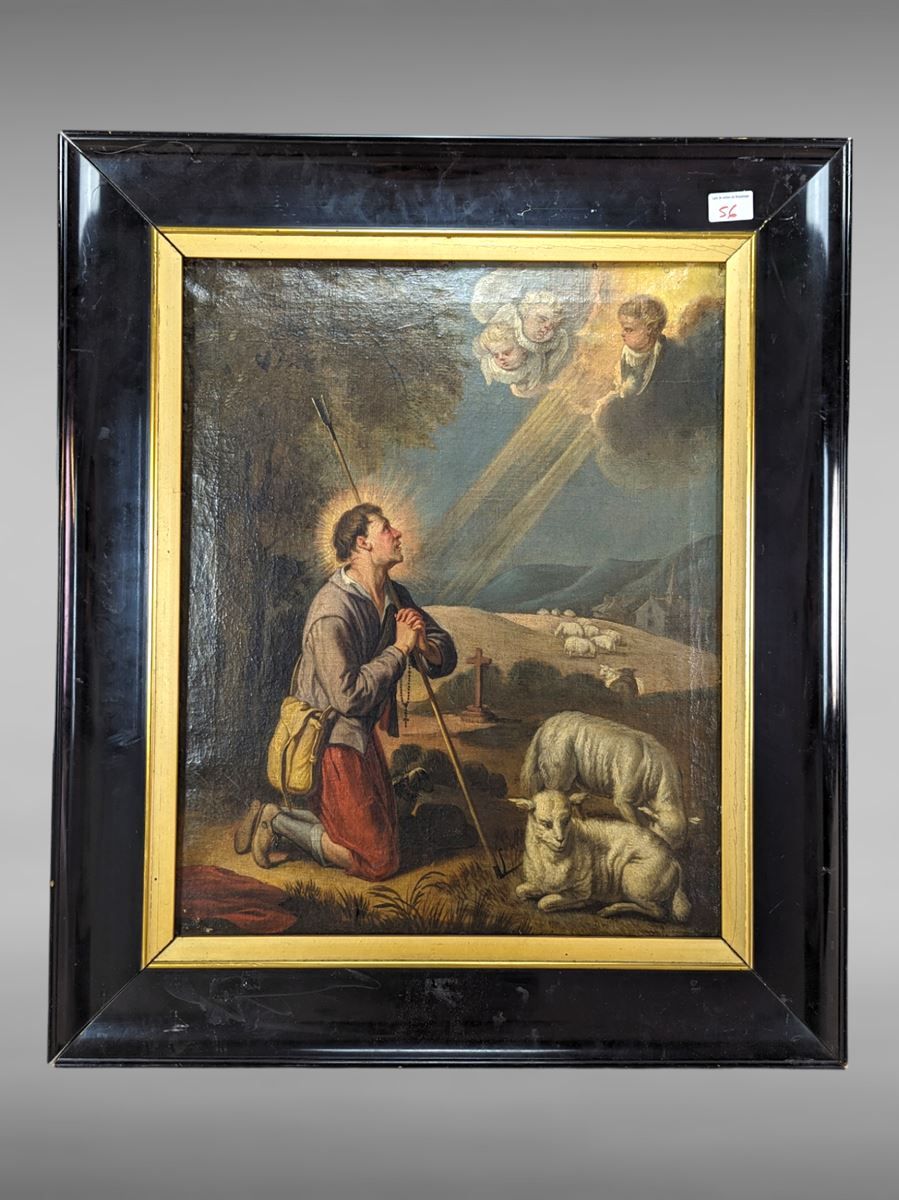 Null Óleo sobre lienzo siglo XVIII - Anunciación - 52x42 cm