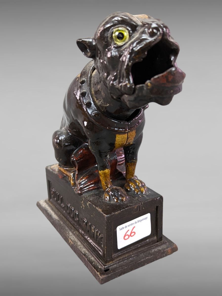 Null Bulldog money box 1900 - articulated mouth - H26x16x8 cm