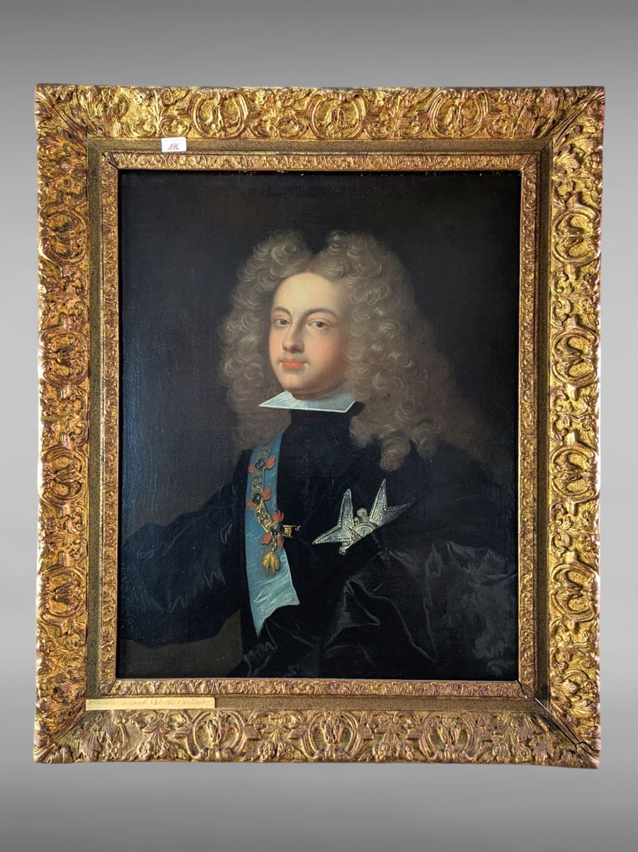 Null Huile sur toile 18ème - réentoilée au 19ème - portrait du roi Philippe V -d&hellip;