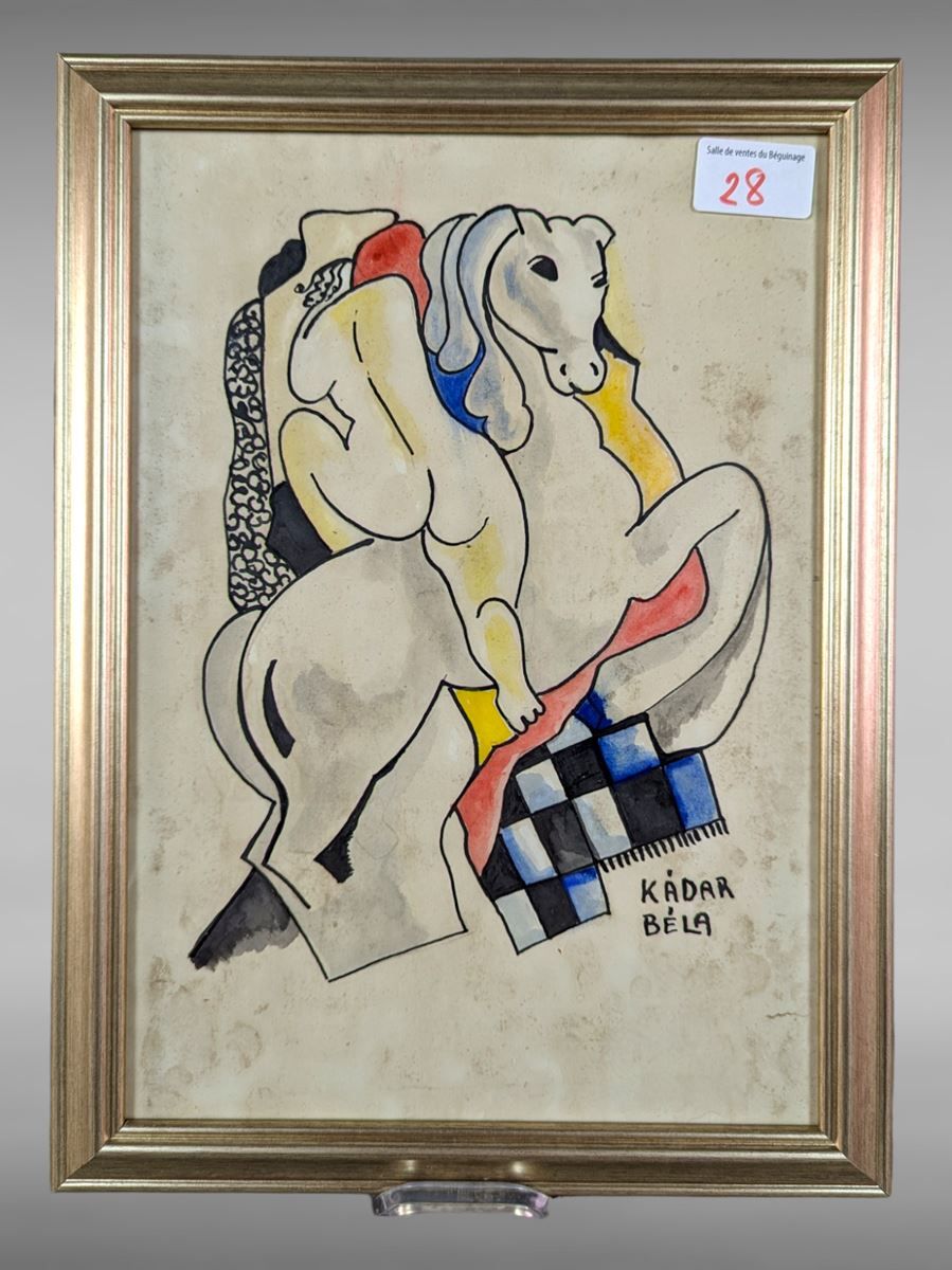 Null Gouache und Tinte - 29 x 20 cm - signiert KADAR BELA