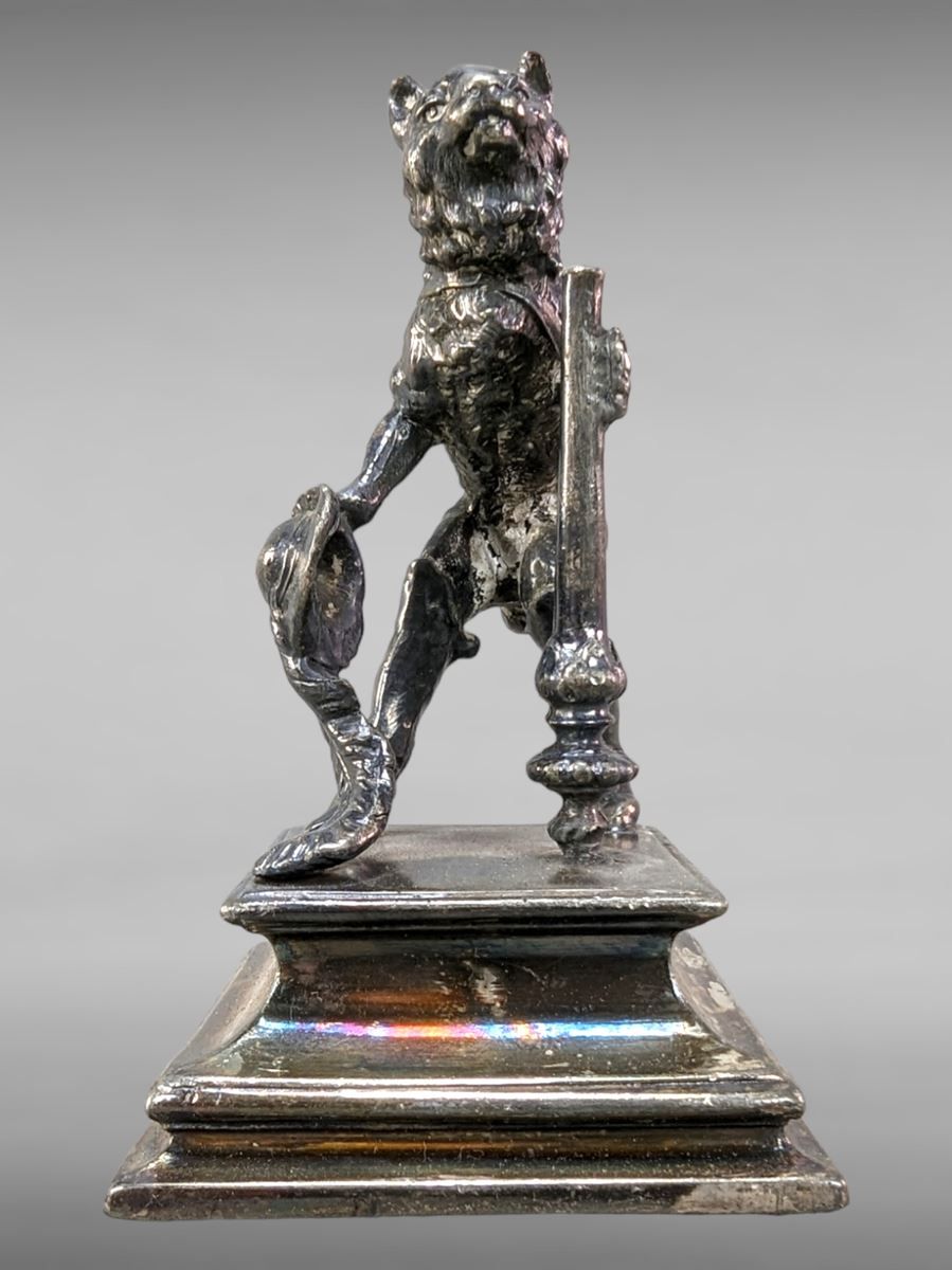 Null Bronzo argentato - Il Gatto con gli stivali - 1900 circa - 10 cm