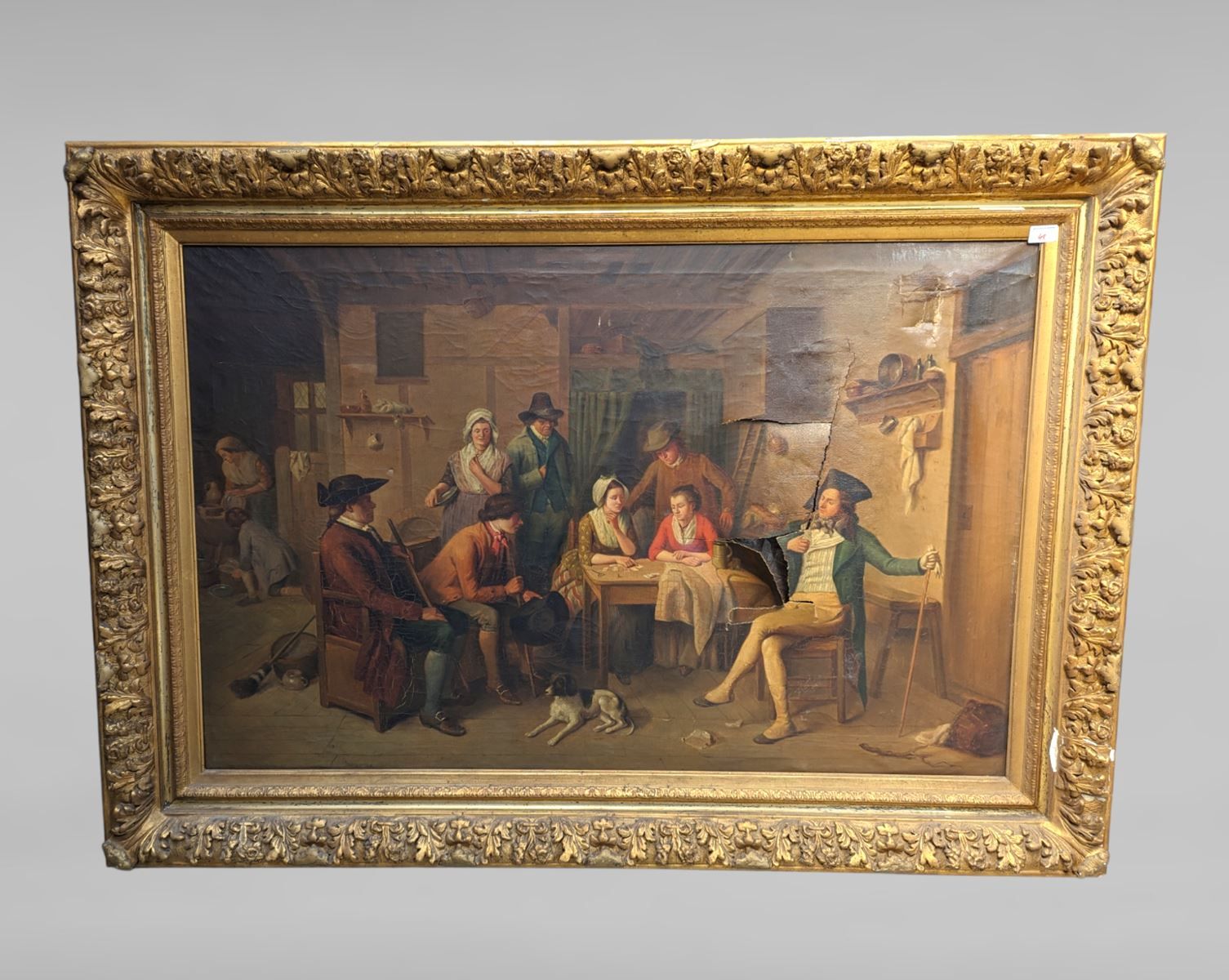 Null Óleo sobre lienzo siglo XIX - 75X115 cm - fuera de bastidor - grandes desga&hellip;