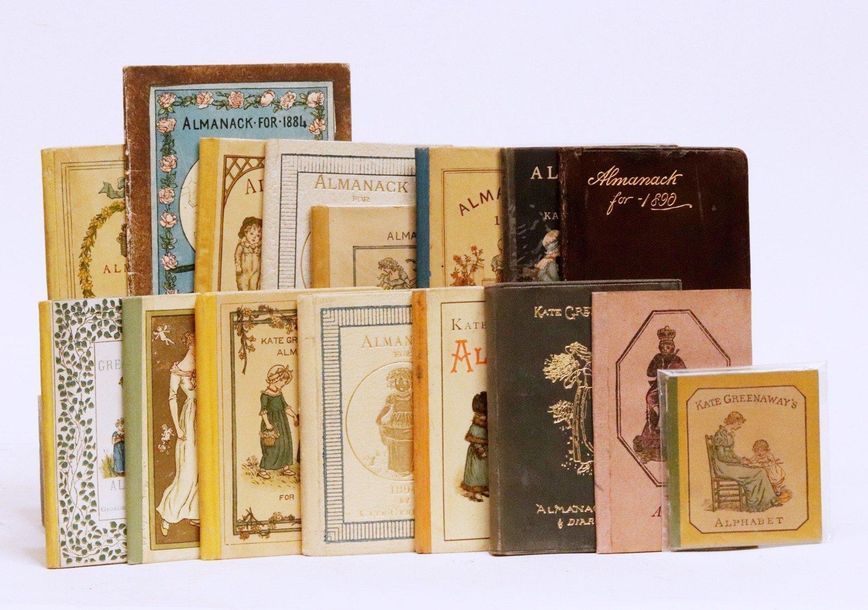 GREENAWAY (Kate). Together 14 tiny almanacs. London, George Routledge and sons, &hellip;