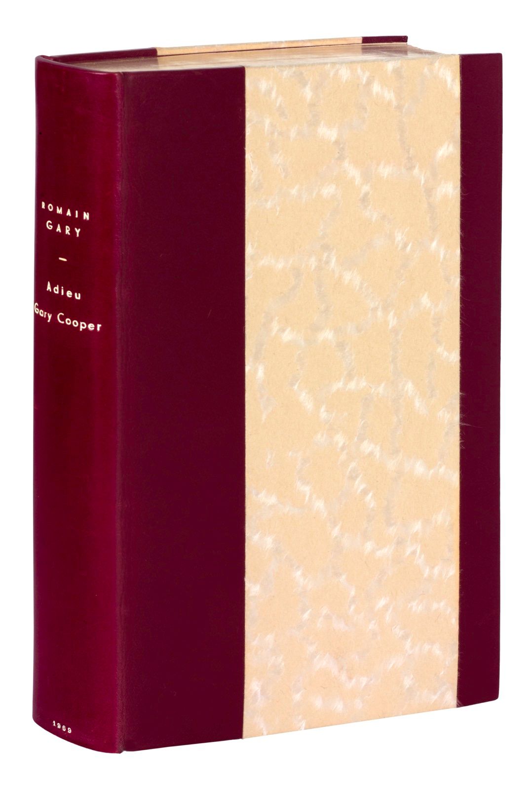 GARY (Romain). 告别加里-库珀。巴黎，Gallimard，1969。8开本，酒红色半盒带，光滑的书脊上有白色的标题，头部镀金，封面和书脊未作修饰，&hellip;