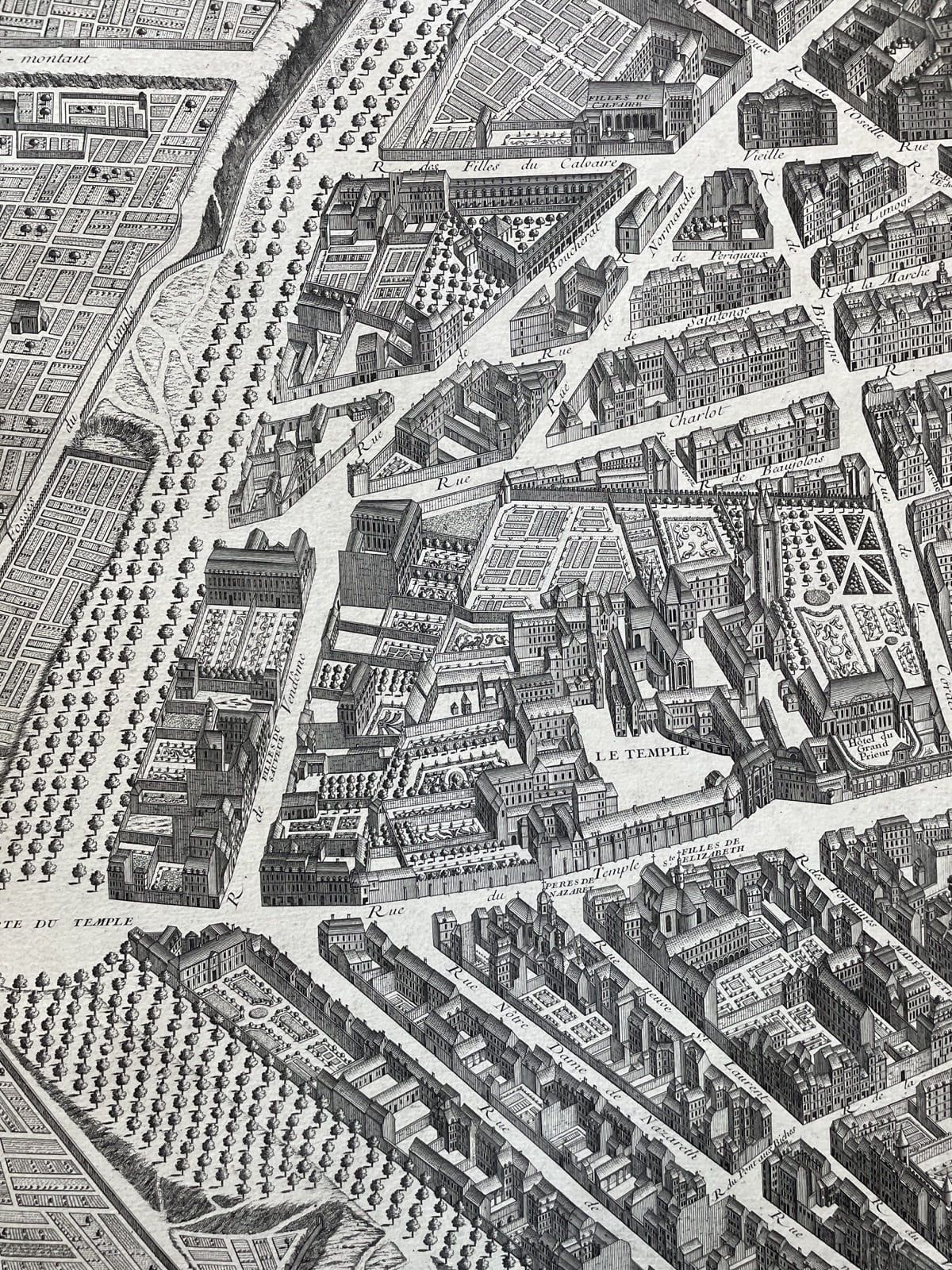 [TURGOT (Michel-Étienne)]. Louis BRETEZ. 巴黎平面图，始于1734年，根据米歇尔-艾蒂安-涂尔干先生的命令绘制而成。S.&hellip;