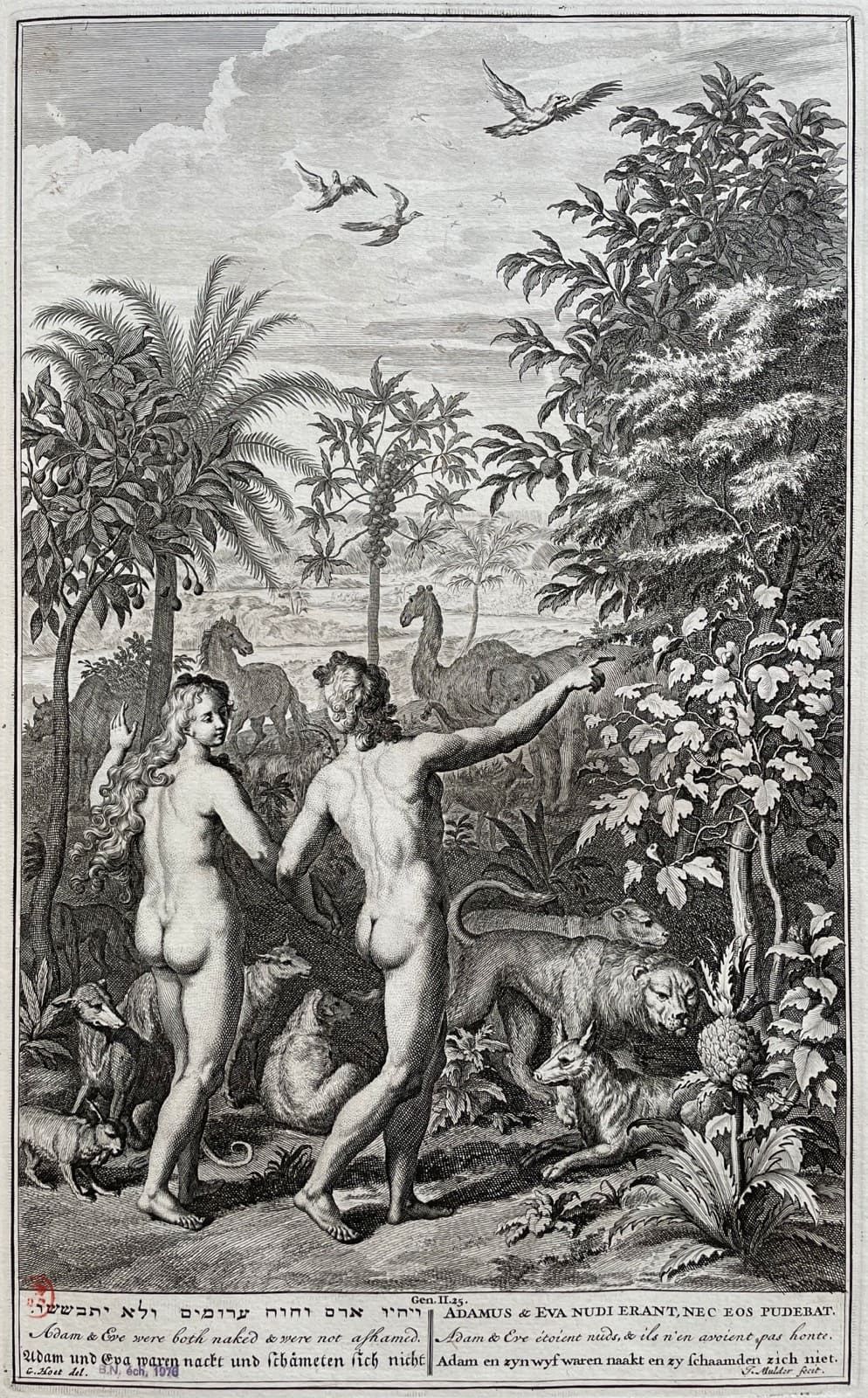 FIGURES DE LA BIBLE. La Haya, Pierre de Hondt, 1728. Enplano, becerro jaspeado, &hellip;