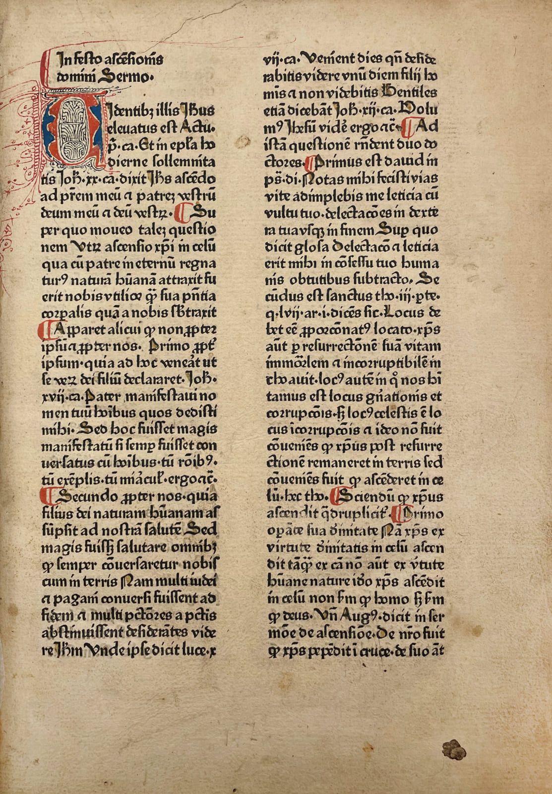 LÉONARD D'UDINE. Sermones aurei de sanctis.S.L.N.N.[科隆，乌尔里希-泽尔]，1473年。冷印黄褐色小牛皮内页&hellip;