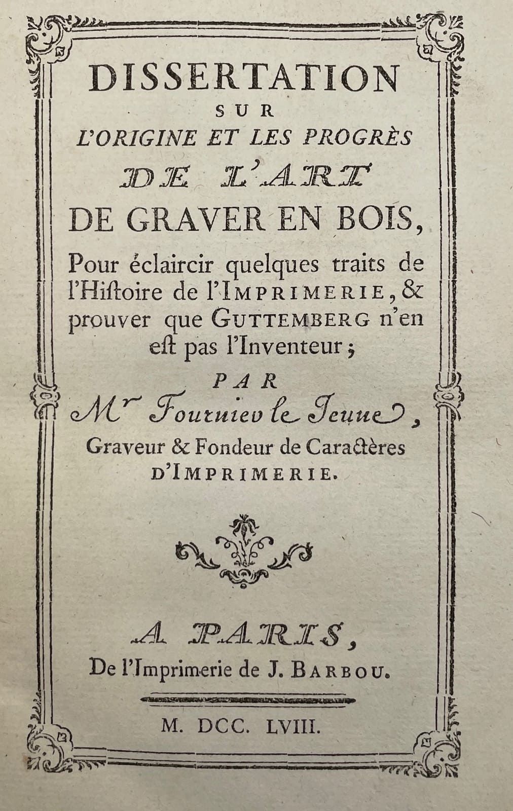 FOURNIER (Pierre-Simon). Historische und kritische Abhandlungen über den Ursprun&hellip;