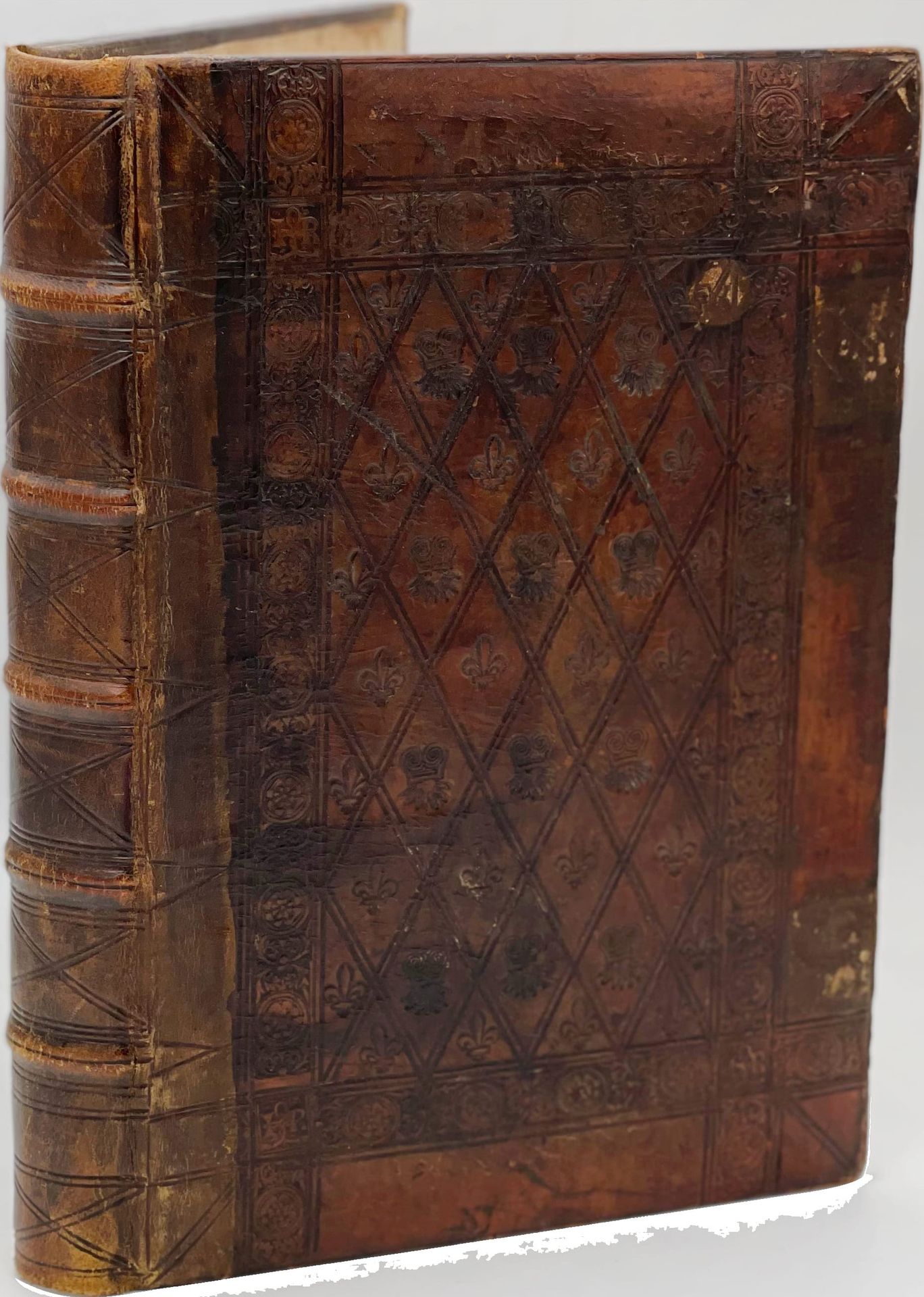 RELIURE DU XVIe SIÈCLE. Empty binding, folio size (324 x 214 mm) in fawn calf ov&hellip;