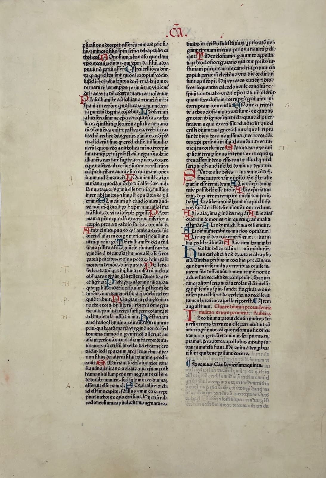 GRATIEN. Decretum. [Mainz, Peter Schoeffer, 1472]. An original large folio print&hellip;