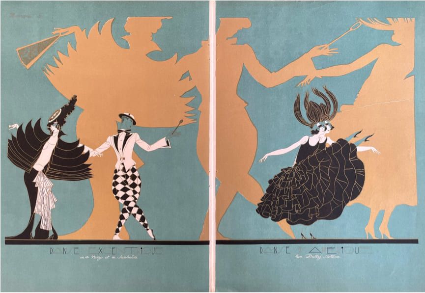 [DANSE]. Blätter von Femina. Paris, Éditions pierre Laffitte, 1923. In-4, 5 Tafe&hellip;