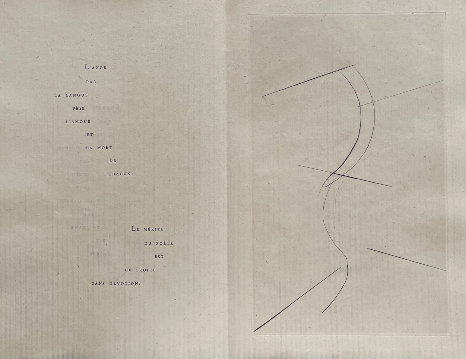 LECUIRE (Pierre). 诗歌艺术。巴黎，Pierre Lecuire，1995。单页，封面有红色标题，出版商的浅灰色木质纸的滑套。原版，由Pierr&hellip;