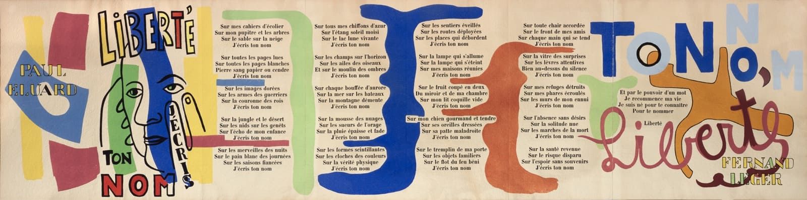 ELUARD (Paul). 自由我写你的名字。有框架的作品。 巴黎，Pierre Seghers, 1953年。 大型8开本小册子(32 x 16,5 cm)&hellip;