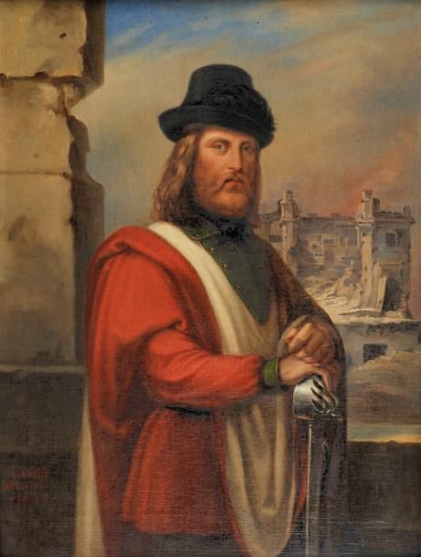 Rudolf Eduard HAUSER(1818-1891) Giuseppe Garibaldi lors du siège de Rome Huile s&hellip;