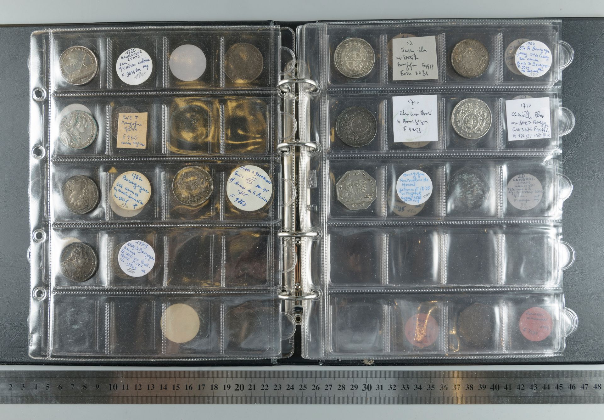 Null States of Burgundy, Cambrai and Flanders. Binder with 24 silver tokens