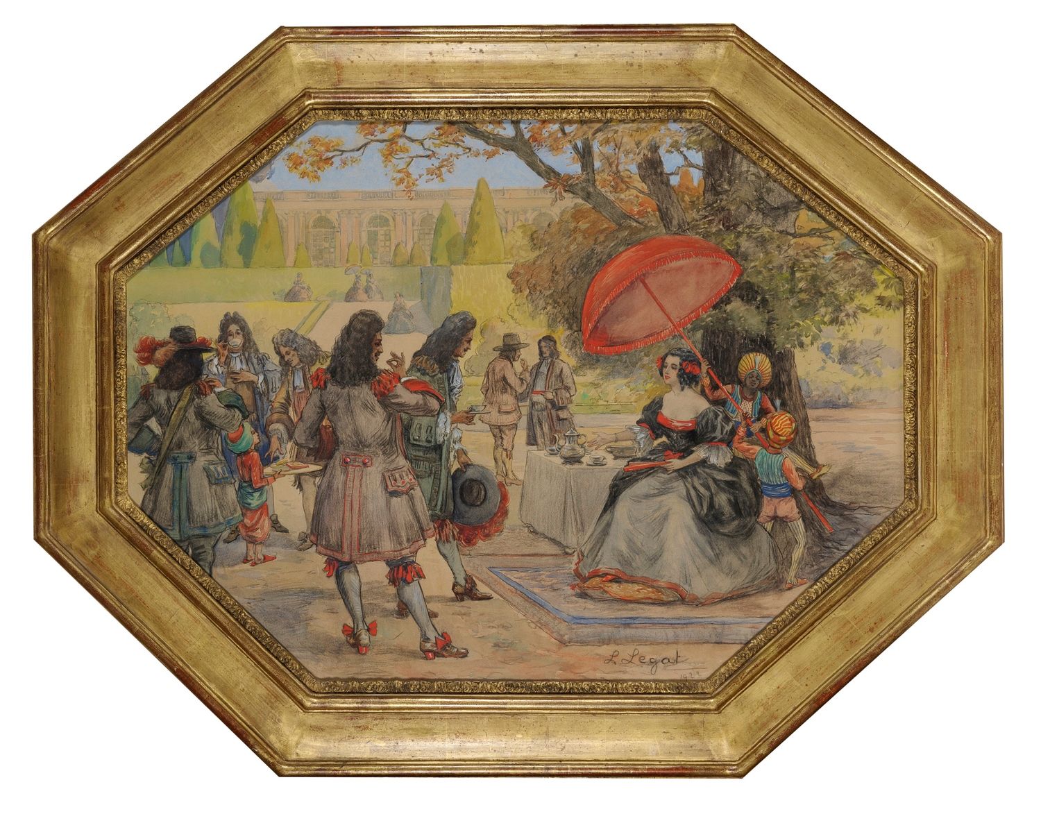 Null 凡尔赛宫的公园

粉彩和水墨画

已签名，日期为1922年

61.5 x 85.5厘米