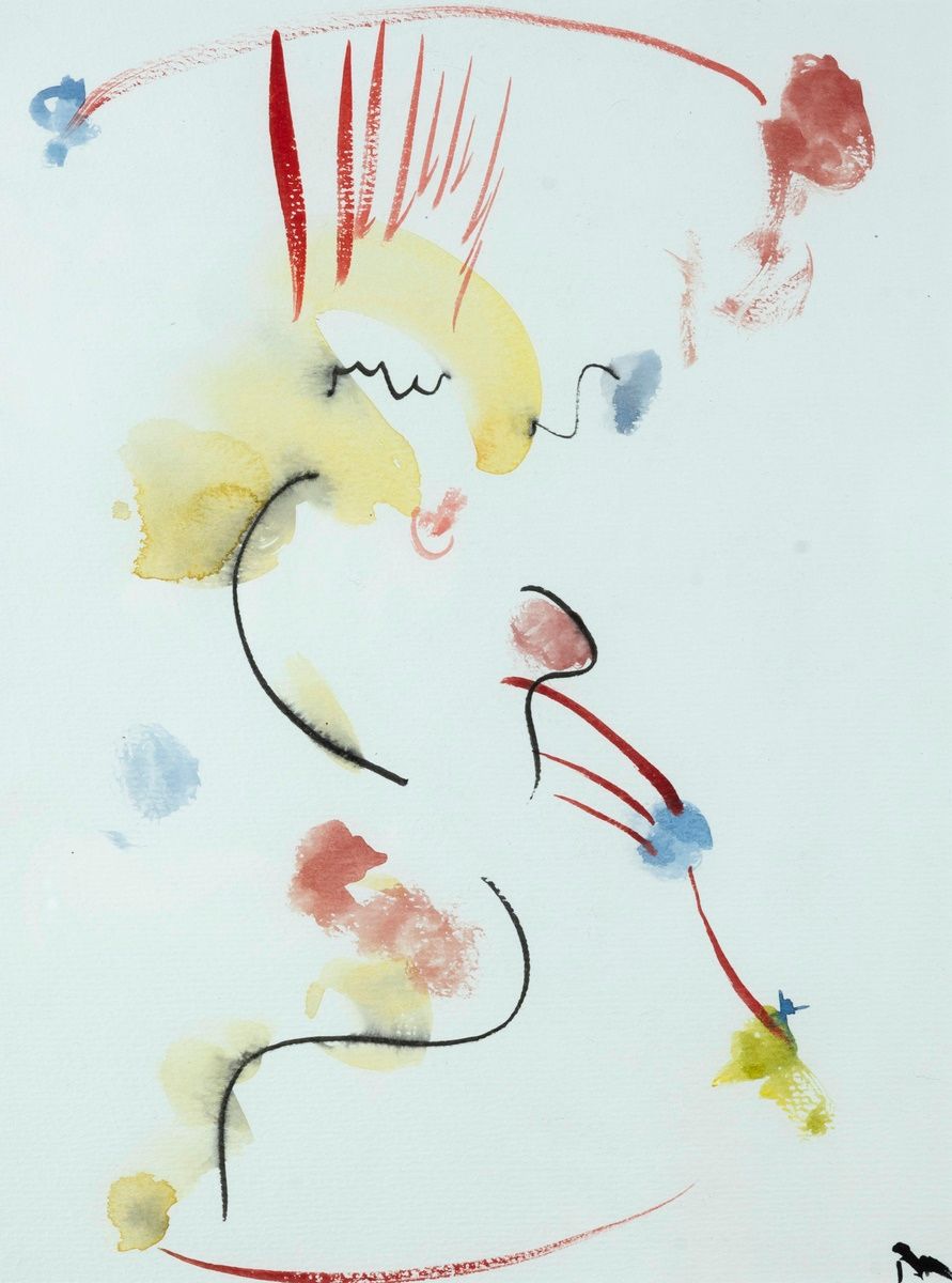 Null 罗马里克-曼德尔布拉特（生于1973年）。

踮起脚尖，2021年

水彩画，右下角有签名

30 x 23 cm
