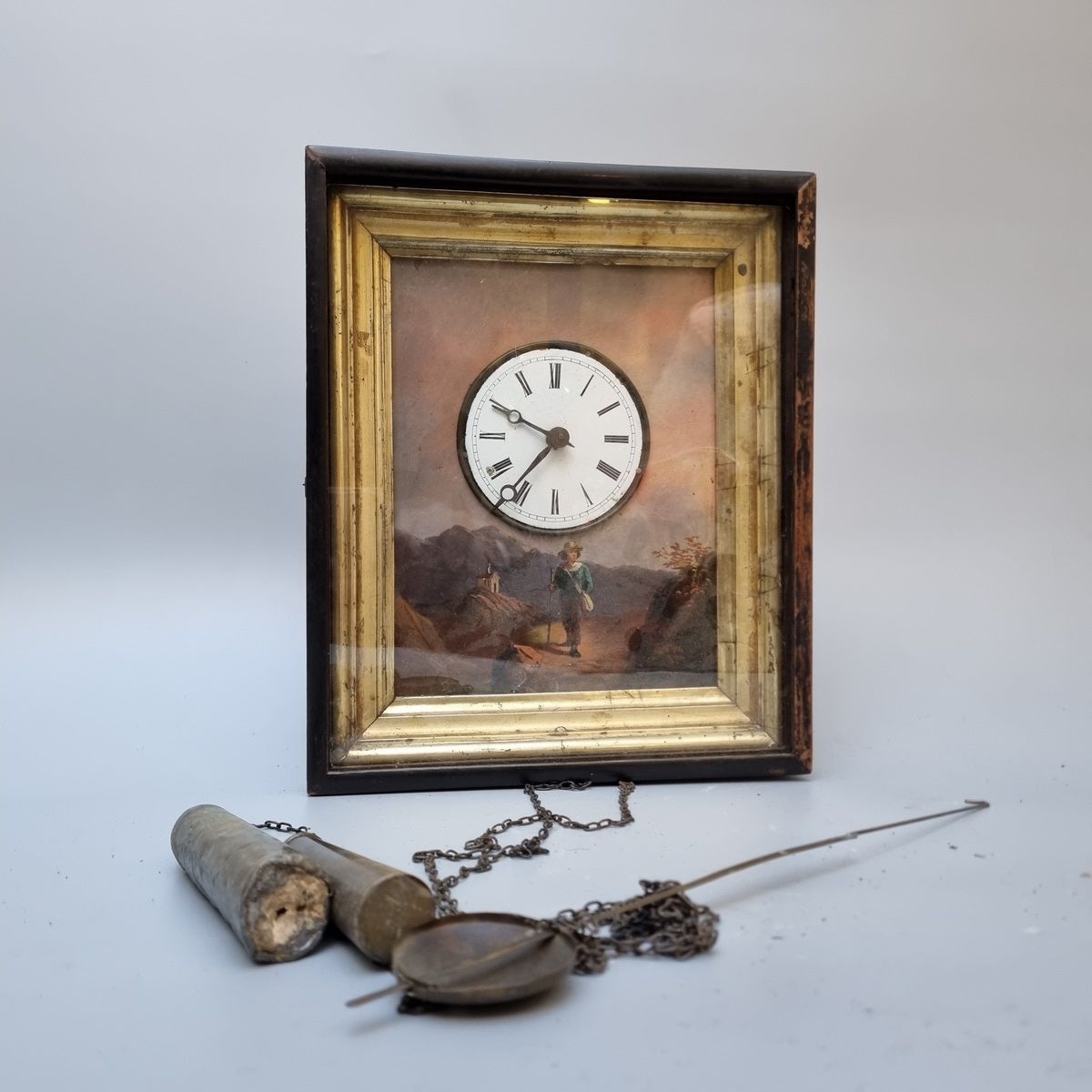 Null Reloj pintado sobre fondo pintado con andadores, para colgar

H: 30 cm