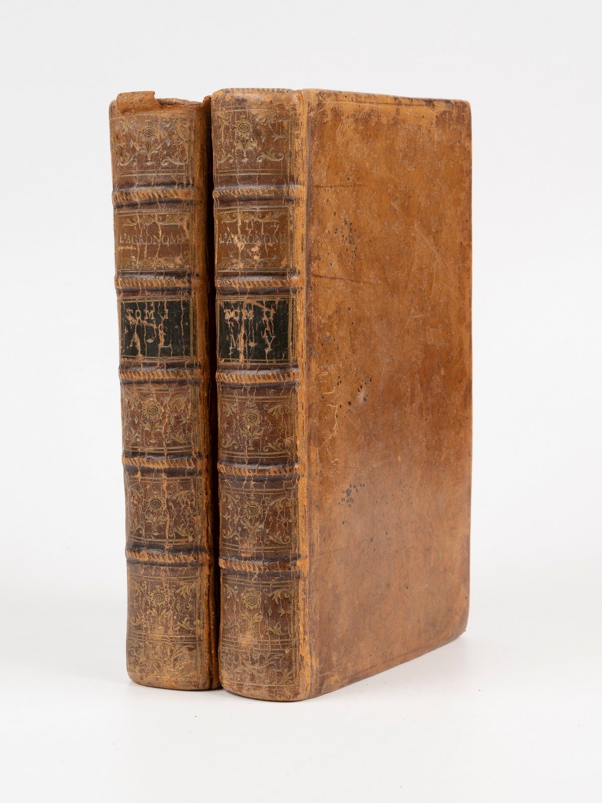 Null ALLETZ（Pons-Augustin）]。农学家，或农民的便携式字典。巴黎，列日，安妮-凯瑟琳-巴松皮尔，1770年。2卷8开本，大理石黄褐色小牛&hellip;