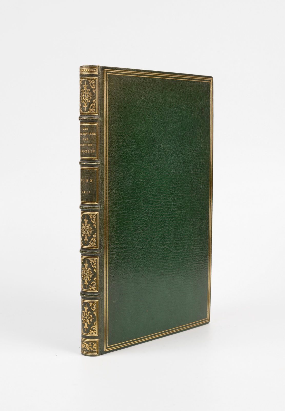 Null BASSELIN (Olivier).Les Vaudevires，15世纪的诗歌。维尔，[阿夫朗什，F. Le Court]，1811。8开本，翠绿&hellip;