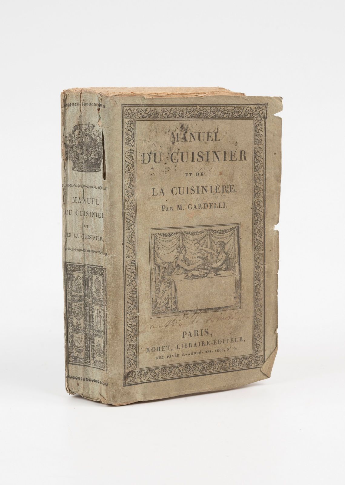 Null 卡德利。烹饪师和烹饪师手册，用于城市和营地的使用。巴黎，罗雷特，1822年。16开本，平装，未作修饰。

XII页，348页。

第一版，有一张正面插&hellip;