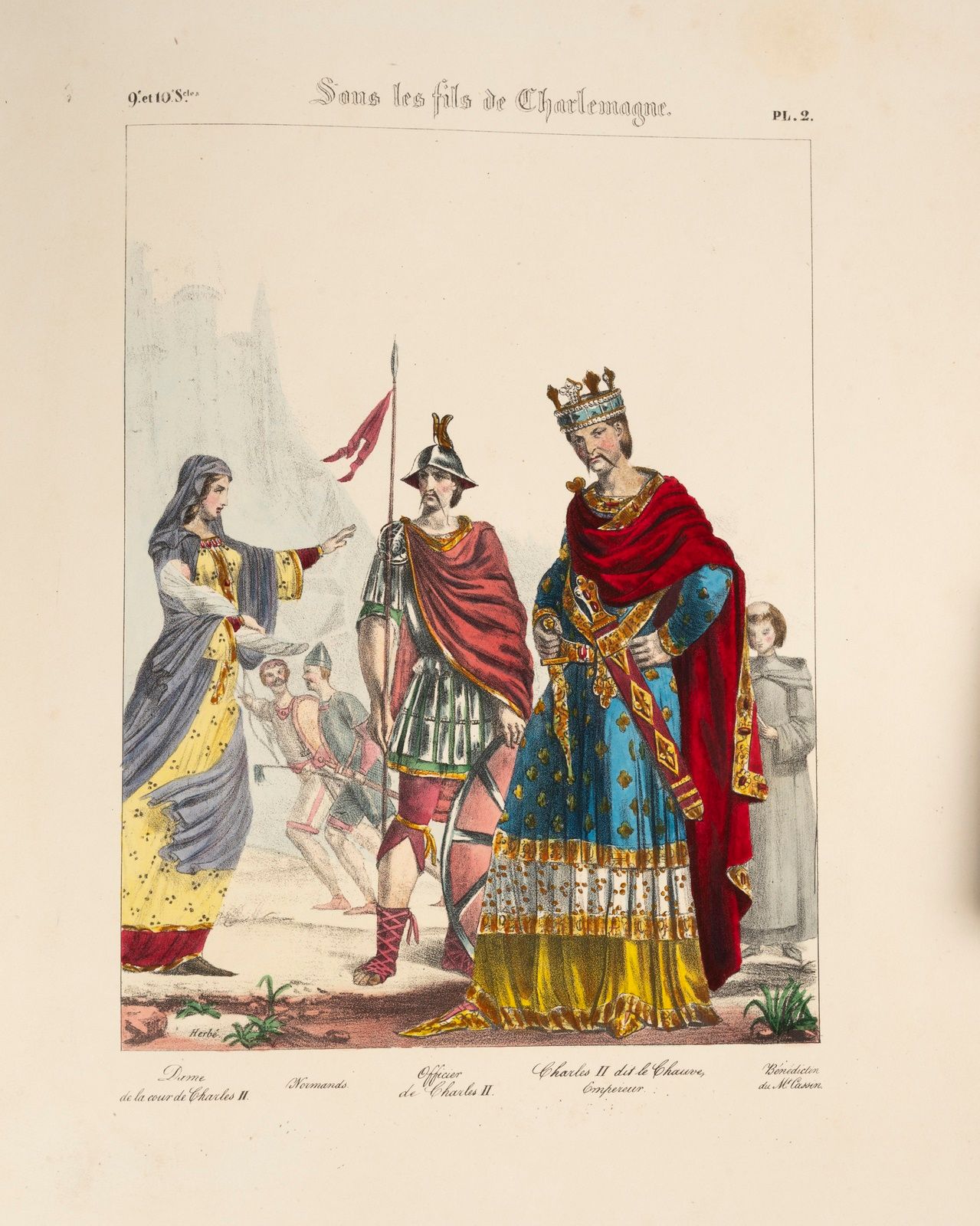 Null HERBÉ。法国民事、军事和宗教服装。巴黎，加尼埃，1840年。双开本，红色带角的半夏格林，书脊有装饰，镀金边缘（装订）。



21期，有历史说明和&hellip;