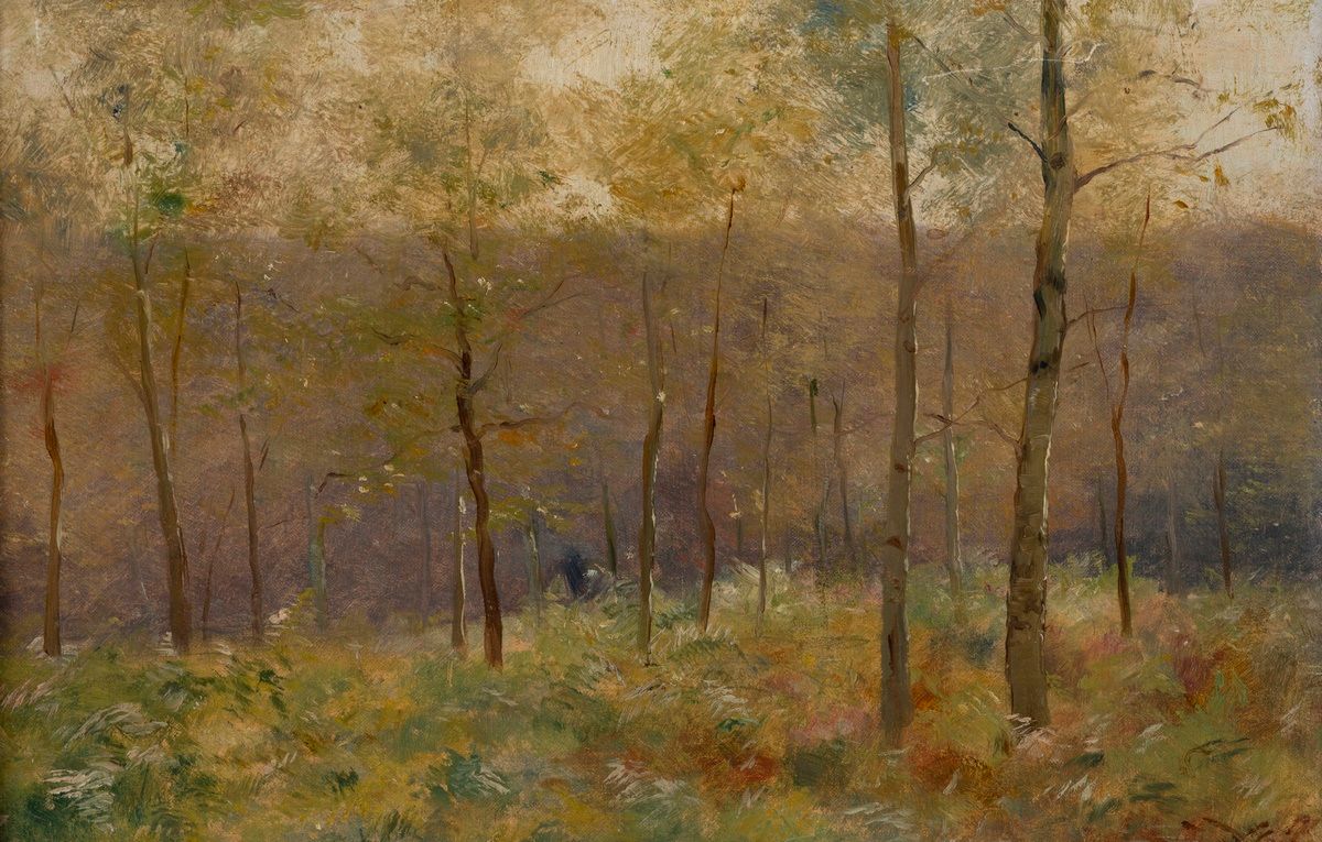 Null Scuola francese della fine del XIX secolo
Paesaggio forestale
Tela
Firmato &hellip;