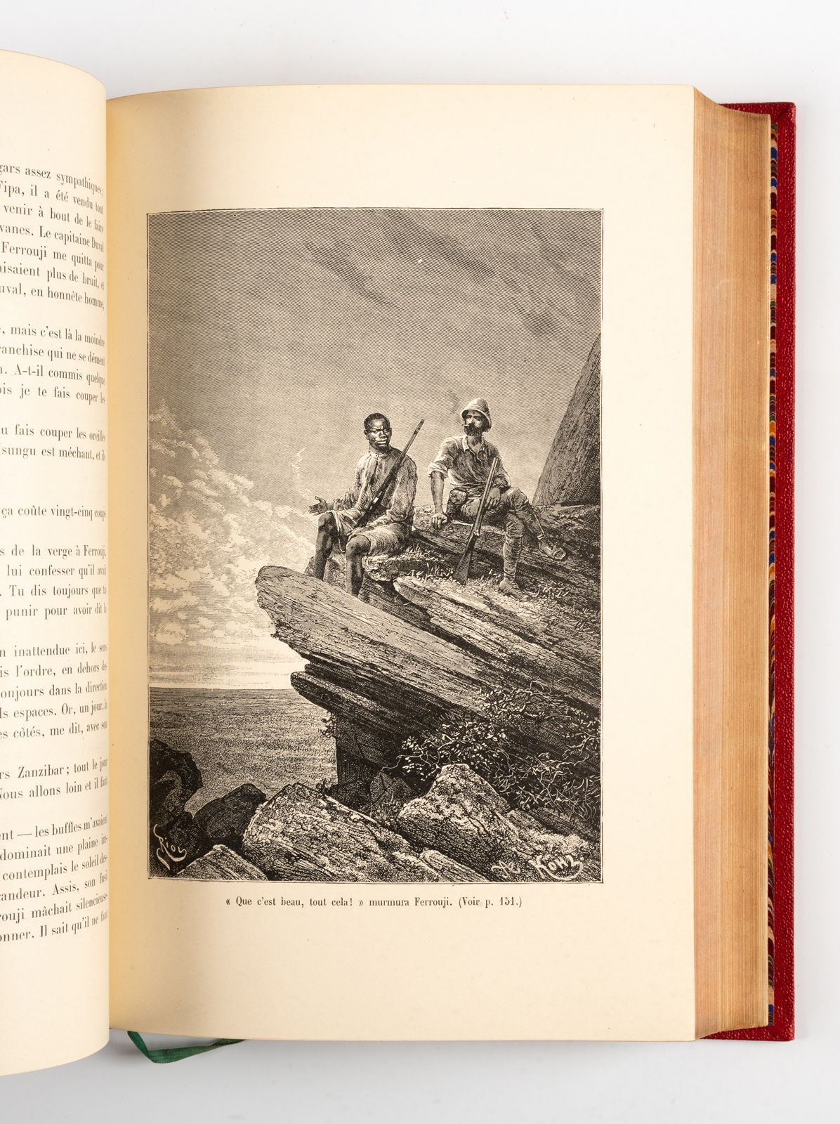 GIRAUD (Victor). GIRAUD（维克多）。 
赤道非洲的湖泊。 
巴黎，Hachette，1890。8开本，红色半旗袍，书脊有华丽的花纹，镀金边&hellip;