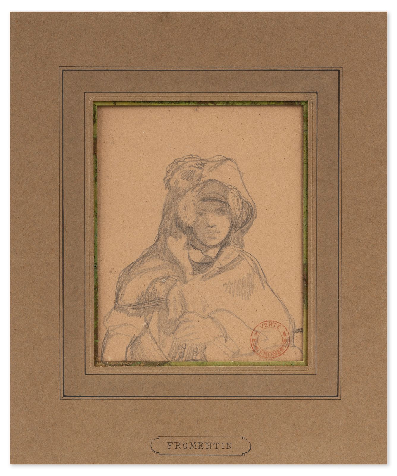 FROMENTIN (Eugène). FROMENTIN (Eugène).
Portrait d’une jeune femme algérienne, r&hellip;