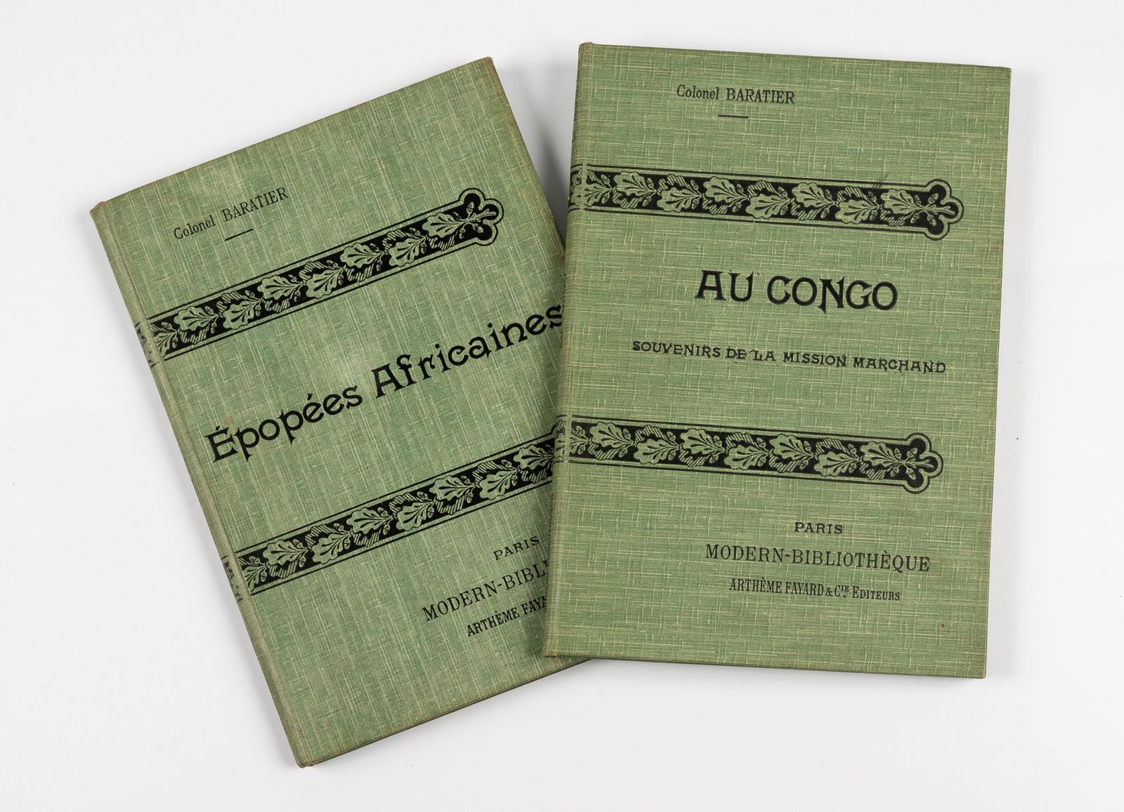 BARATIER (Colonel). 巴拉蒂尔（上校）。
非洲史诗。- 在刚果。马尚任务的回忆。 
巴黎，Arthème Fayard，（约1912-1914&hellip;