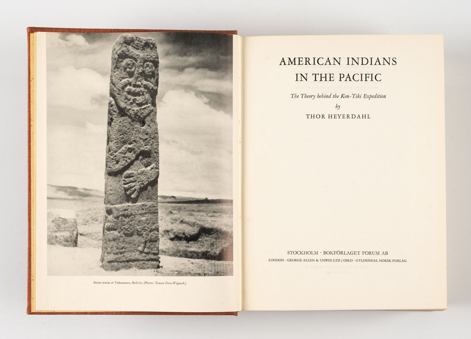 HEYERDAHL (Thor). HEYERDAHL (Thor). 
American indians in the Pacific. The theory&hellip;