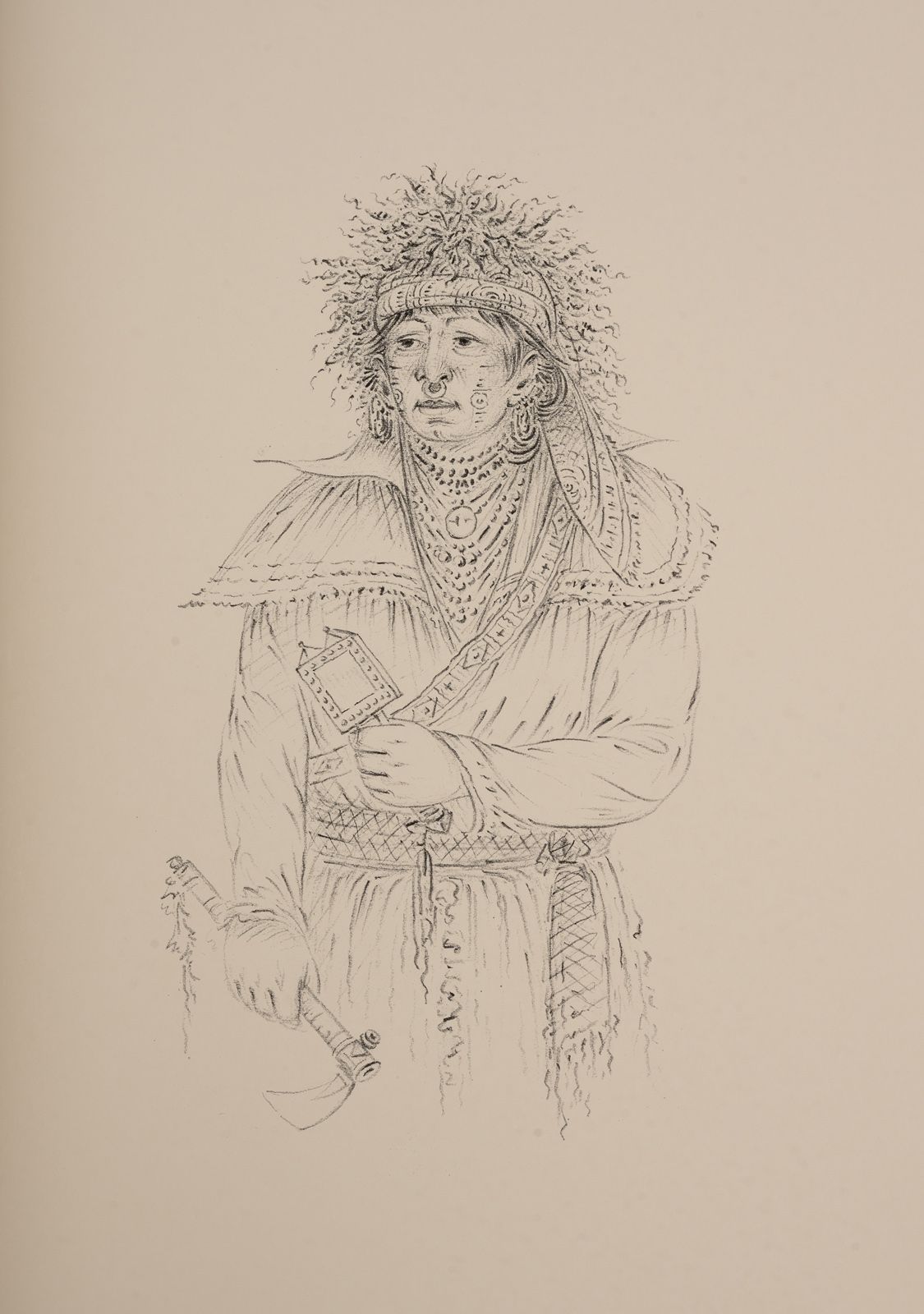 CATLIN (George). CATLIN（乔治）。
北美印第安人的绘画。
New-York, Double Day, 1984.8开本，棕色带角的半书，布&hellip;