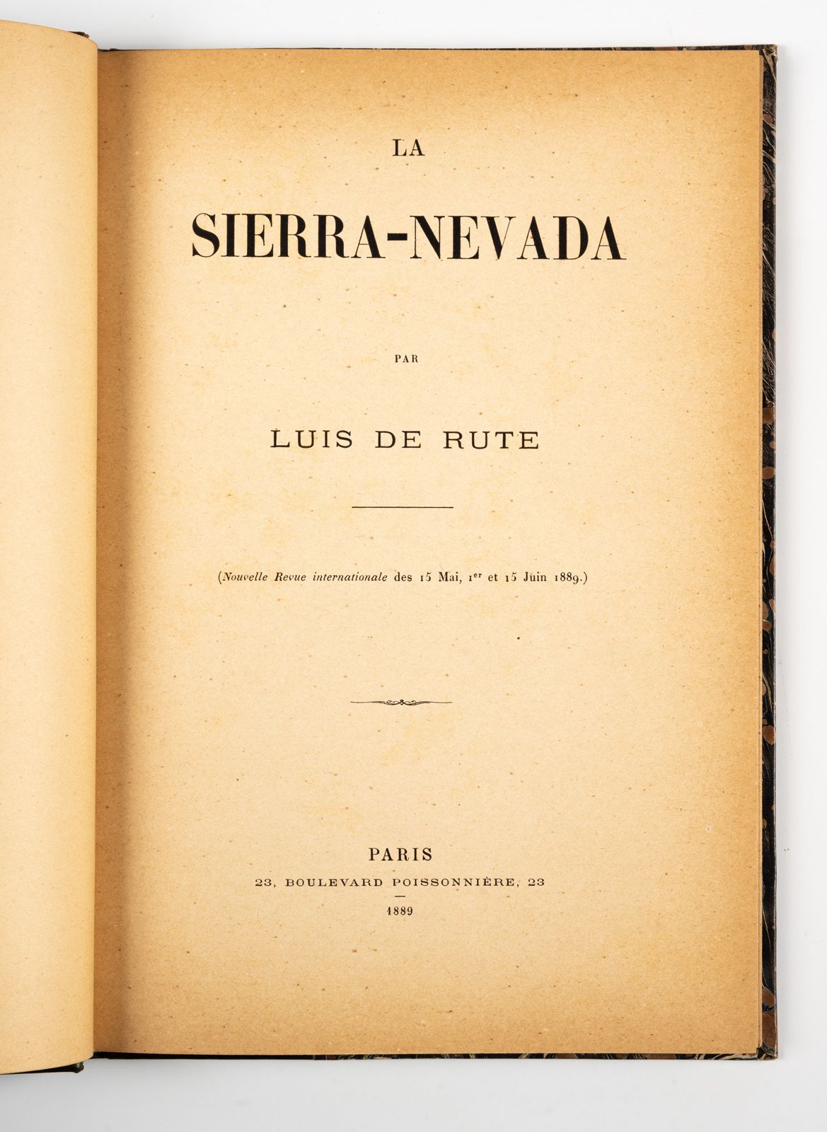 RUTE (Luis de). RUTE (Luis de). 
La Sierra-Nevada.
Paris, 1889. In-8, demi-maroq&hellip;