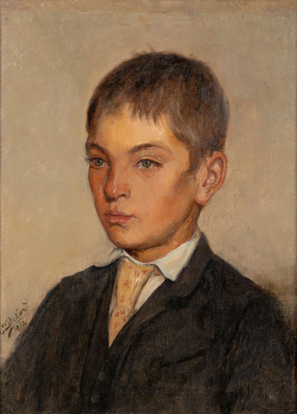 Null DELORD 
Portrait d'enfant
Toile
Signée en bas à gauche et datée 1892
36 x 2&hellip;