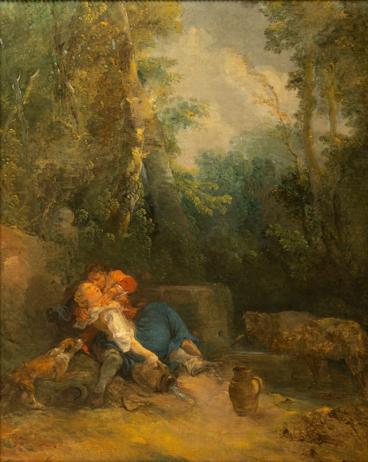Null 归属于Jean Frédéric SCHALL (1752 - 1825)。
喷泉旁的牧羊人
帆布
100 x 80,5 cm