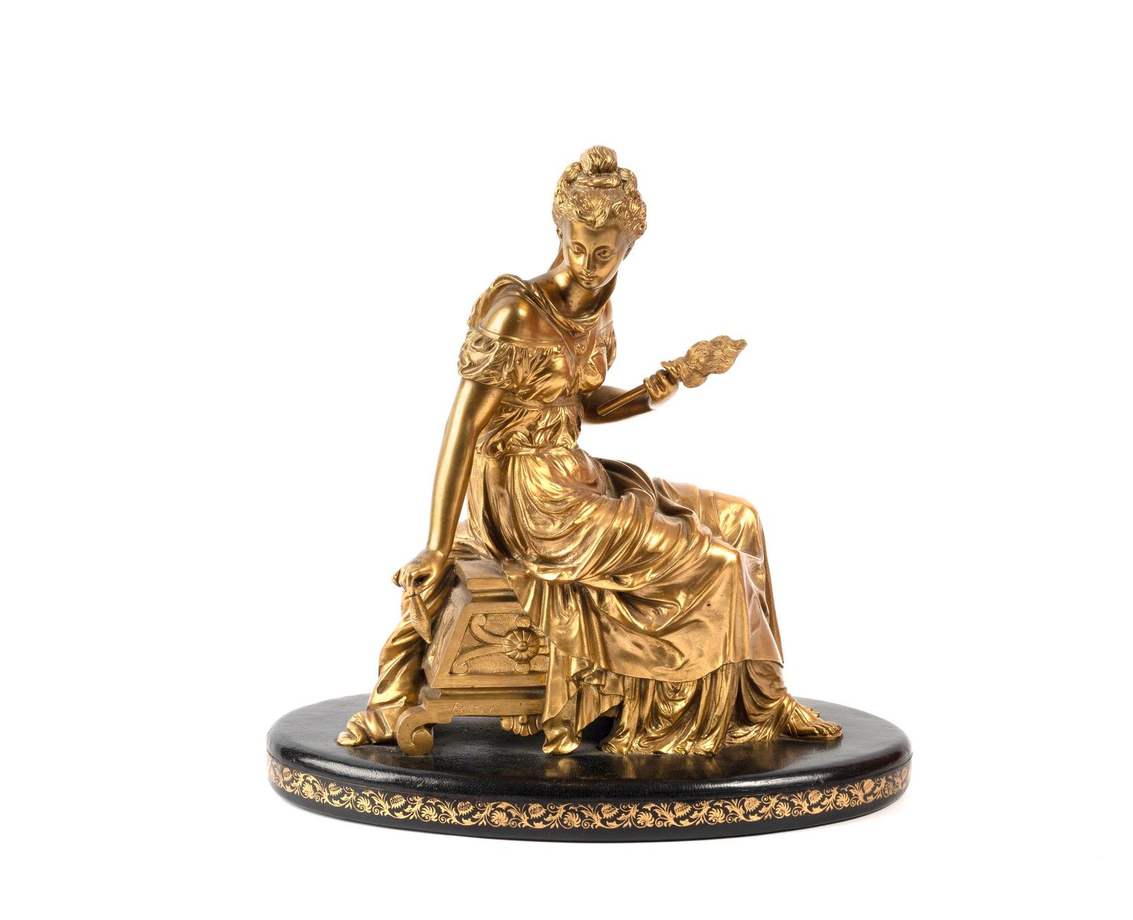 Null Eutrope BOURET (1833-1906)
Hilandera
Prueba de bronce dorado
Firmado "Boure&hellip;