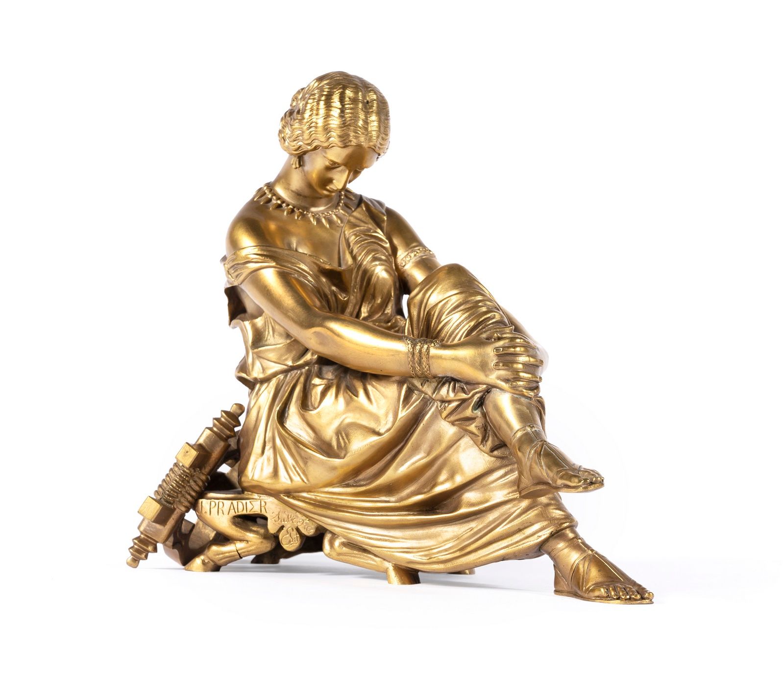 Null 詹姆斯-普拉德尔 (1790 - 1852)
为Susse Frères铸造厂
莎孚
鎏金青铜证明
有签名和创始人的标记
高：23厘米；宽：29厘米。&hellip;