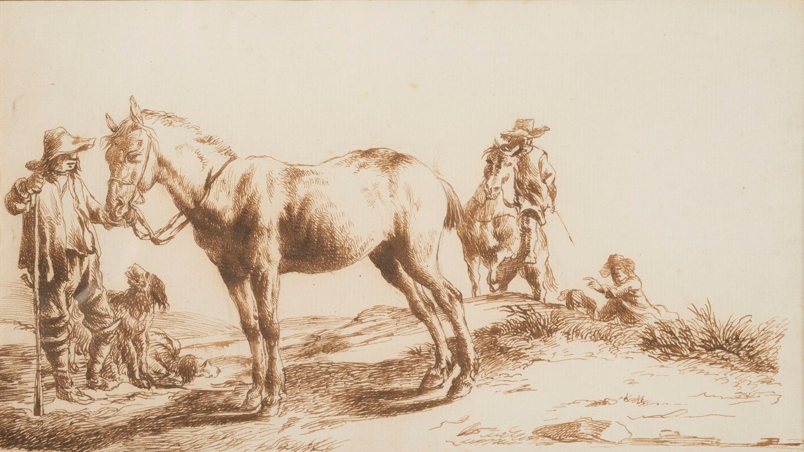 Null 18世纪的意大利学校
骑士的停顿
棕色墨水
13 x 23 cm