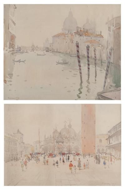 Nicolas KRYCEVSKY (1898-1961) La Place Saint Marc, 1955 Le Grand Canal, 1952 Pai&hellip;