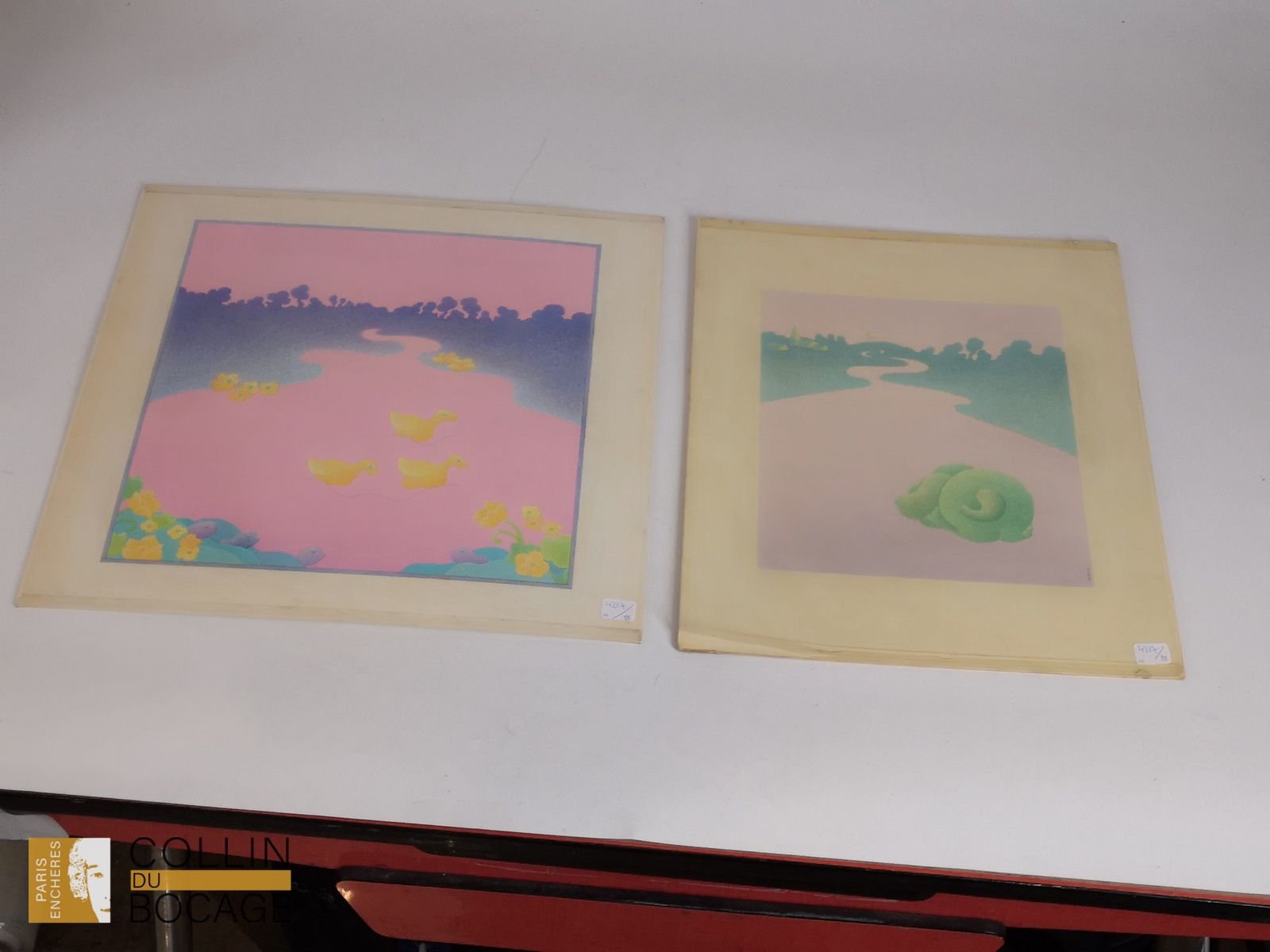 Null 插图
埃莱娜-布罗歇（1948-2023） 

蜿蜒小径 
纸上铅笔和水彩画，右下方有签名 
26 x 22 厘米

三只鸭子 
纸上墨水、铅笔和水彩&hellip;