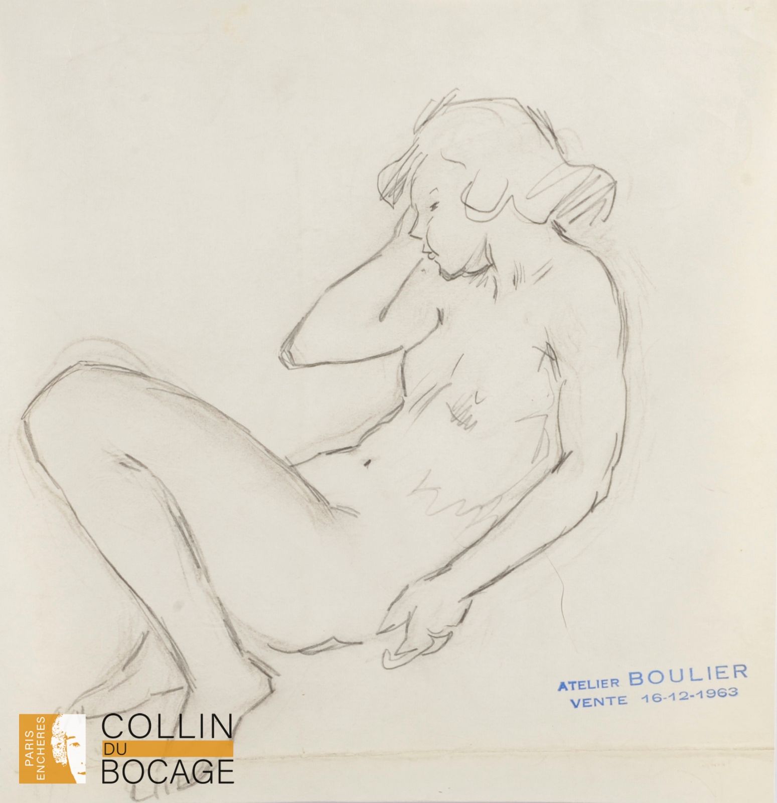 Null 吕西安-布利埃（1882-1963 年）

卧姿裸女
铅笔
工作室销售印章
22 x 20.5 厘米
折叠

戴头巾的少女 
印度墨水和水墨
销售印章&hellip;