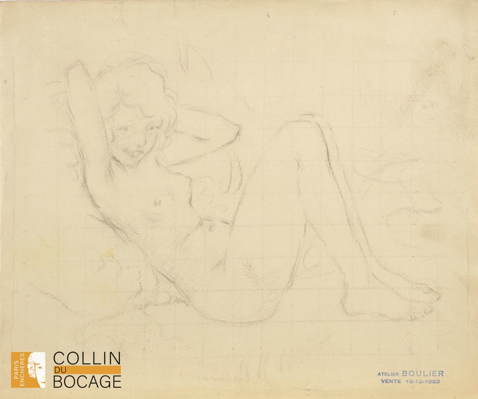 Null 吕西安-布利埃（1882-1963 年）

从背后看裸女
纸上铅笔画 
工作室销售印章 
28 x 37 厘米（视图）
污迹
(背面研究）

卧姿裸女&hellip;