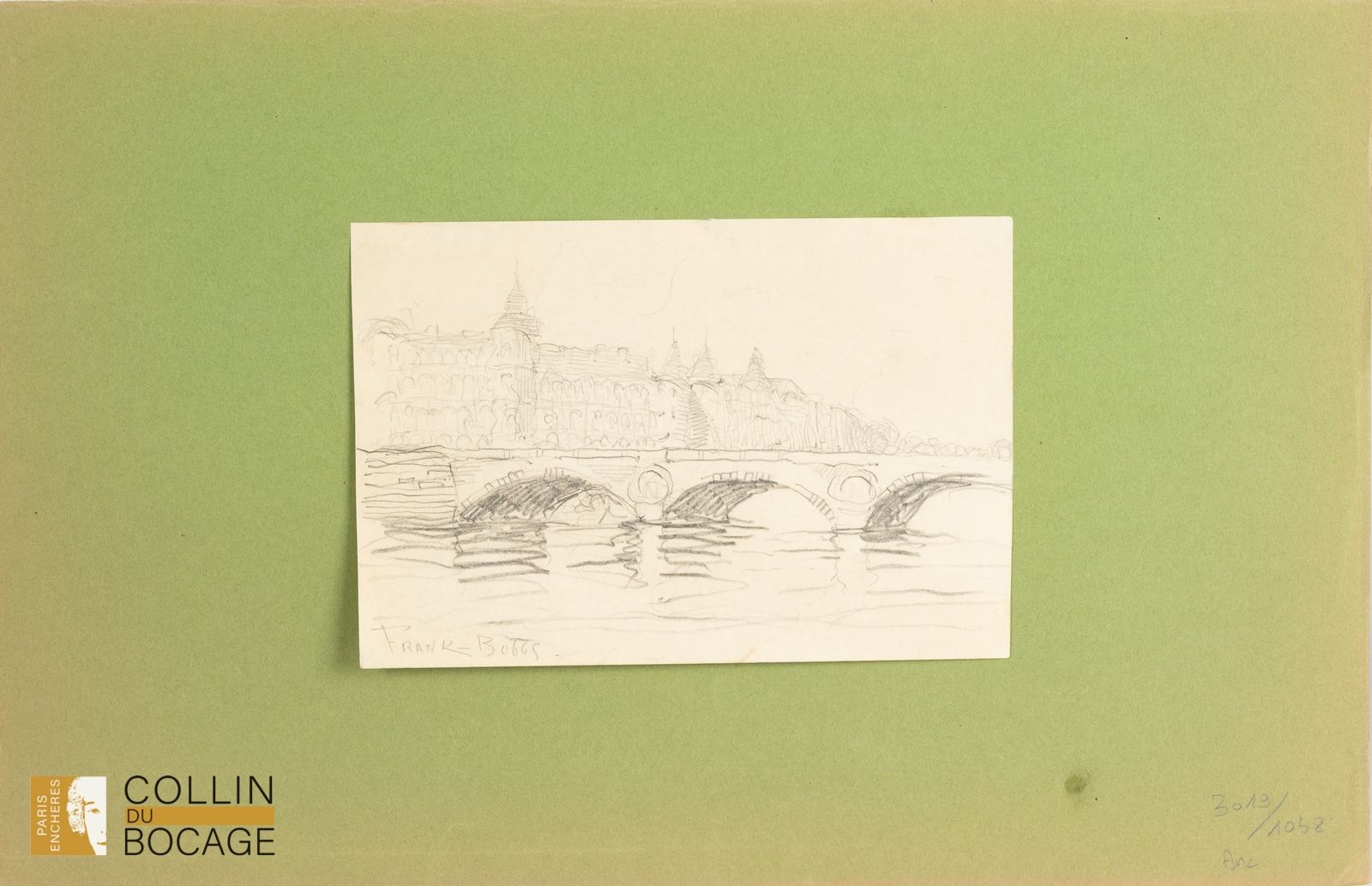 Null 弗兰克-博格斯（1900-1951）
巴黎风景 铅笔
左下方有签名 
16 x 24 厘米
污渍