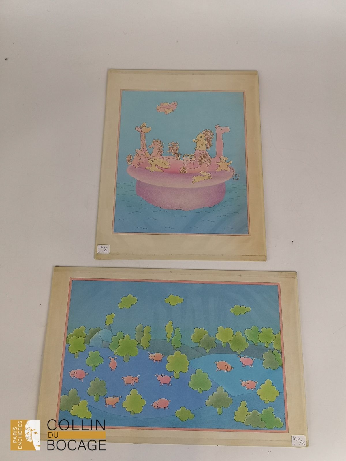 Null 插图
埃莱娜-布罗歇（1948-2023） 
动物方舟 
纸上墨水、铅笔和水彩画，右下方有签名 
30 x 24 厘米 

草地上的绵羊 
纸上墨水、&hellip;