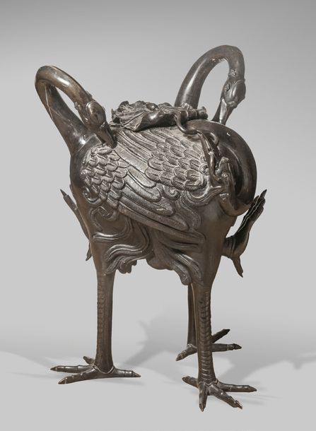 Null GRAND BRÛLE-PARFUM en bronze japonais d'époque fin Edo, milieu 19ème siècle&hellip;
