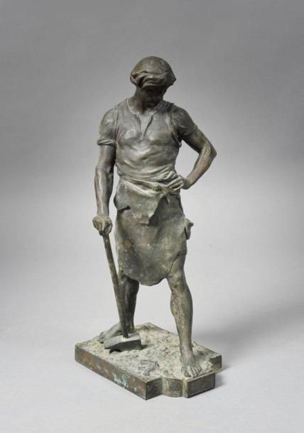 Emile-Louis PICAULT (1833- 1915) Pax et Labor Bronze à patine verte. Signé et ti&hellip;
