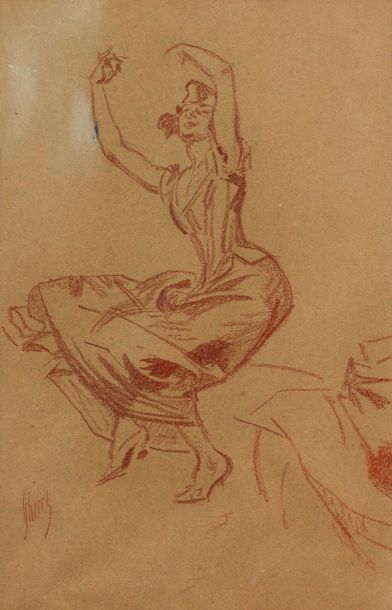 Null JULES CHERET (1838-1932)

La danseuse aux castagnettes

Sanguine.

Signée e&hellip;