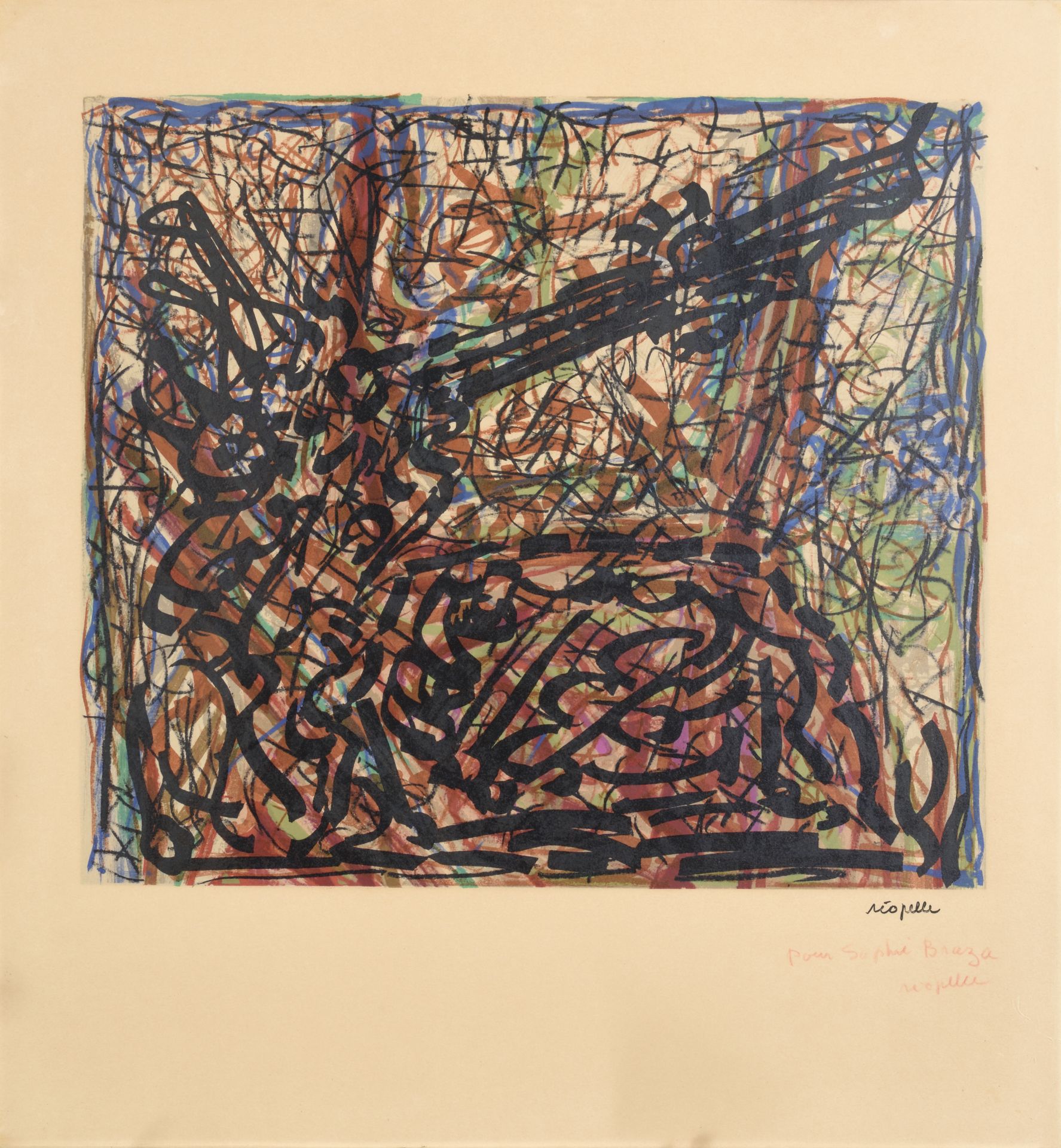 Jean-Paul Riopelle (1923-2002) 让-保罗-里奥佩尔 (1923-2002)

无名氏

彩色石板画，右下角有签名和题词。

58 &hellip;