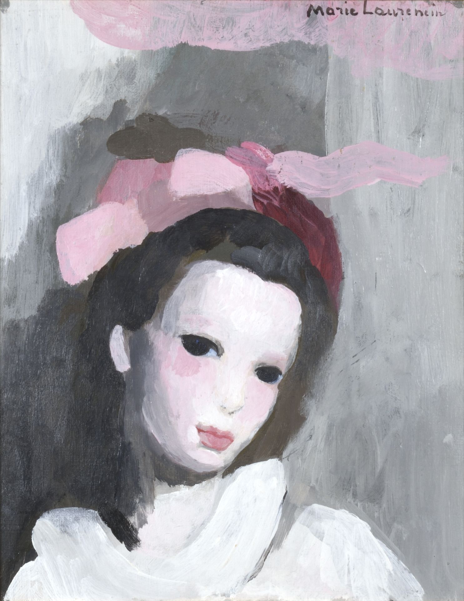 Marie LAURENCIN (1883-1956) 
Marie Laurencin (1883-1956)




带着粉红丝带的女人肖像




布面油&hellip;